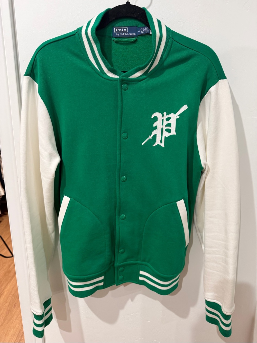Polo Ralph Lauren Green Varsity Fleece Jacket Crest Men’s Medium